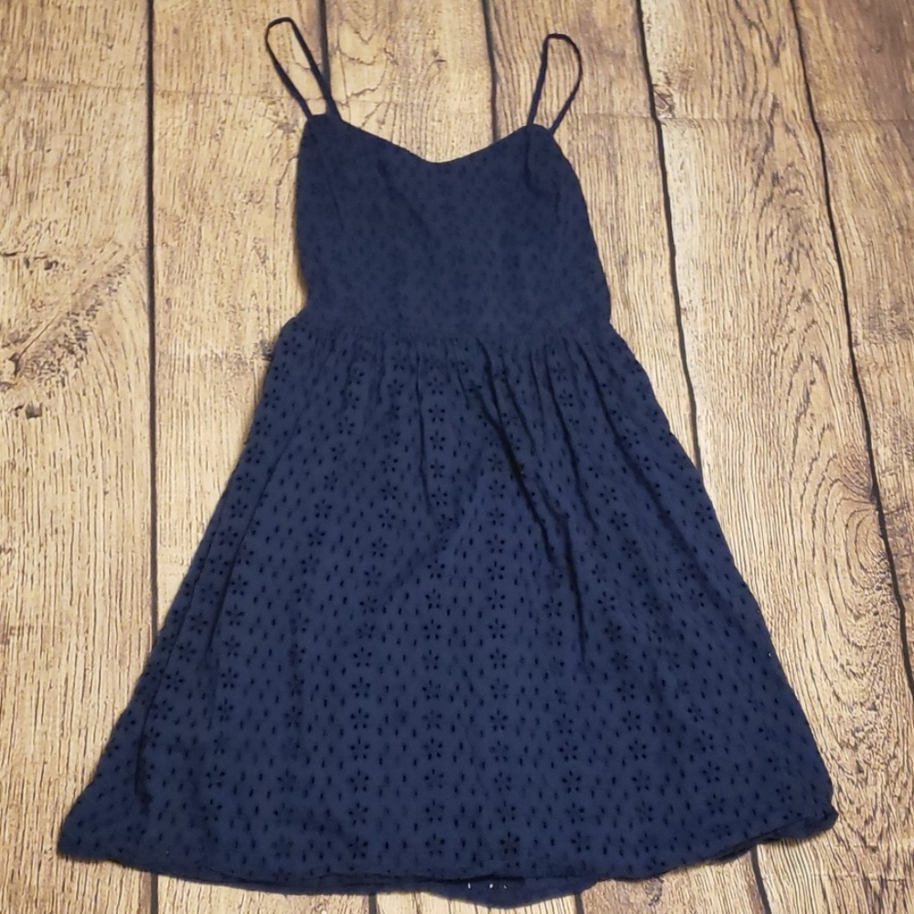 Blue eyelet summer dress
